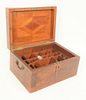 Medical Apothecary box, mahogany, inlaid exterior opening to fitted interior, 
height: 16 inches, top: 11" x 9".
Provenance: From th...
