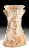 Impressive Greek Terracotta Censer- Female w/ Polos