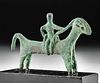 Exhibited Iranian Bronze Horseman - ex Sotheby's