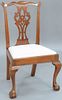 Chippendale Mahogany Side Chair having pierced carved back over slip seat, set on cabriole legs flanking gadrooned center all set on...