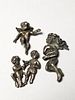 A Group of 3 Silver Roman Appliques of Cherubs, Children and a Woman. 