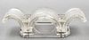 Lalique Frosted Art Glass Candleholder Centerpiece