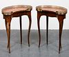 Maitland Smith Kidney-Form Marquetry Stands, Pair