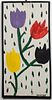 Mose Tolliver Outsider Art Tulips Paint on Board