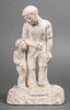 Signed Siegel Sculpture of Father & Son in Plaster