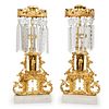 Gilt Bronze Candlestick Lusters