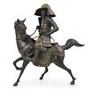 Japanese Bronze Cloisonné Figure On Horse