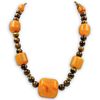 Oriental Amber and Tiger Beaded Necklace