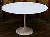 KNOLL WHITE WOOD & METAL MODERNIST ROUND TABLE
