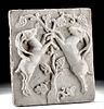 Sasanian Stucco Plaque with Ibexes, ex Sotheby's