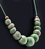 Maya Jade Bead Necklace w/ Gold Beads