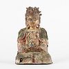 17th Century Chinese Polychromed Bronze Buddha