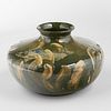 Late 19th c. Limoges Style American Art Pottery Fish Decorated Vase
