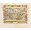 Münster, Sebastian. Der Königlichen Statt Neapels Abcontrafehtung. (La Fiesta Real en Nápoles). Basilea, 1550. Mapa coloreado.