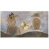MAX ERNST, Deux Oiseaux, 1970, Signed on plate, Lithography without print number, 13.1 x 24" (33.5 x 61 cm)