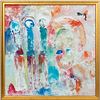 PURVIS YOUNG, FIGURAL PAINTING ON GLASS, FRAMED