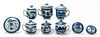 9 PC, CHINESE BLUE & WHITE CANTON EXPORT PORCELAIN
