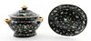 2PC CHINESE FAMILLE NOIR TUREEN & UNDERPLATE