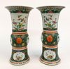 PAIR, CHINESE QING STYLE FAMILLE ROSE VASES