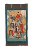 CHINESE QING STYLE FIGURAL PAINTING ON LINEN