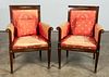 PR. FRENCH EMPIRE STYLE MAHOGANY FRAMED FAUTEUIL