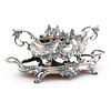 19TH C, FRENCH, SILVERPLATE JARDINERE AND PLATEAU