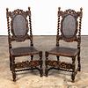 PR. ORNATELY CARVED FLEMISH STYLE SIDE CHAIRS