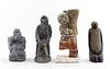 4 PCS, CARVED STONE SCULPTURES INCLUDING INUIT