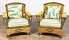 PAIR, BIELECKY BROTHERS WICKER LOUNGE CHAIRS