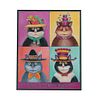 Lee Chapman “Lencho”. Cats with hats. Firmada y fechada 2002. Técnica mixta sobre tela. Enmarcada. 100 x 80 cm