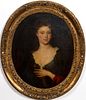 ENGLISH 19TH C. PORTRAIT OF A LADY, GILTWOOD FRAME