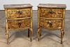 PAIR OF ITALIAN PAINT DECORATED BEDSIDE COMMODES