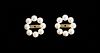 Pair, 14K Yellow Gold & Pearl Earring Jackets