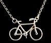Italian Designer Sterling Silver Bike Necklace