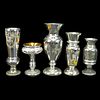 Five (5) Large Mercury Glass Vases