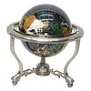 Vintage Hardstone and Abalone Terrestrial Globe