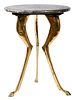 Brass and Stone Tripod Table