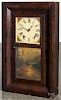 William Johnson mahogany ogee mantel clock, 28 1/2'' h.