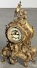 Ansonia, gilt metal mantel clock, 19'' h.