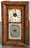 William S. Johnson mahogany ogee mantel clock, 28 1/4'' h.