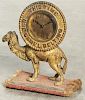 Camel Brand Belting figural cast iron camel novelty advertising clock, 6 1/4'' h.