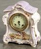 Ansonia, mantel clock with a Royal Bonn La Fontaine porcelain case, 11'' h.