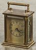 Miniature Waterbury brass carriage clock, the face inscribed Helen Dunn, 2 1/2'' h.