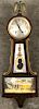Seth Thomas mahogany banjo clock, 29'' h., together with a New Haven mahogany banjo clock, 25'' h.