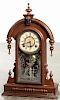 William Gilbert walnut kitchen clock, 23 1/2'' h.
