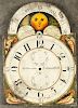 Pennsylvania painted tall case clock dial, inscribed Abm Swartz Lowersalford, 18 3/4'' h., 13'' w.