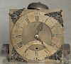 Pennsylvania tall case clock movement and dial, inscribed Henry Gotshalk Newbritain, 11'' square.