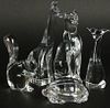 Lot of five (5) Baccarat Crystal Animal Figurines.