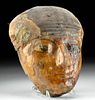 Egyptian Late Dynastic Cedar Mummy Mask