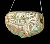 Maya Carved Jadeite Amulet w/ Zoomorphic Image